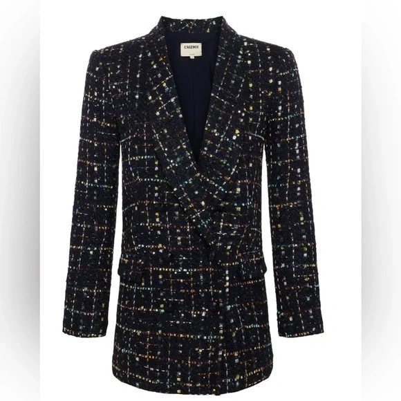 CURRENT SEASON L'Agence Jayda sequin-embellished tweed blazer
